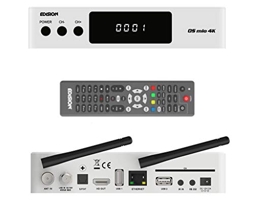 EDISION OS MIO 4K - UHD Linux E2 Combo-Receiver H.265/HEVC (1x DVB-S2X, 1x DVB-T2/C, Multistream, Blind Scan, 2160p, Dual Band Wi-Fi 5G/2.4G, Bluetooth onboard, 2x USB, HDMI, LAN, Linux, kaartlezer)
