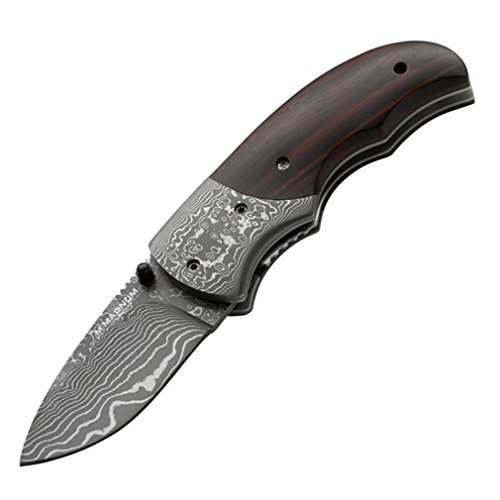 Boker 01MB178DAM Magnum Damascus Stubby Pocket Knife with 2 3/8 in. Blade, Brown