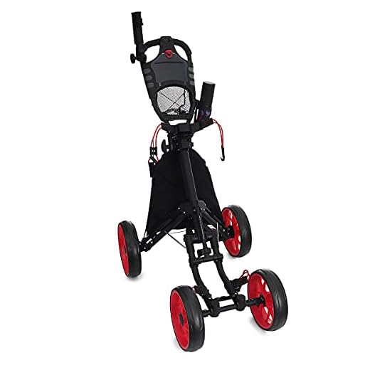 YGLONG Carros De Golf Trolley de Golf de aleación de Aluminio Plegable 4 Ruedas Bolsa de Golf Pull Push Cesta Soporte de la Taza de sombrilla Trolley Ajustable con Freno de pie Carro Golf 3 Ruedas