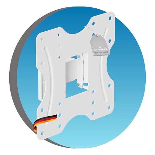 ADVANConnect TV Wandhalterung, neigbare schwenkbare Universal Halterung, max. VESA 200x200 mm, für 23-42 Zoll Flach & Curved Monitor, Ferseher, Bildschirm bis 30kg, Weiß