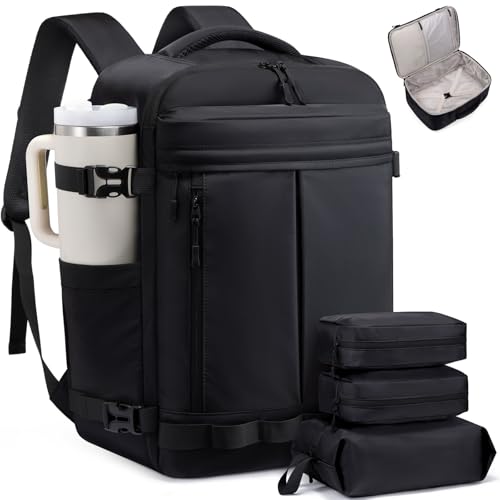 LOVEVOOK 40L Travel Backpack for Women Men, Airline Approved Carry On Luggage with 3 Cubes...