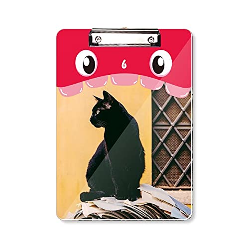 Les super chat noir photographie dossier à tête plate rigide format A4 étudiant