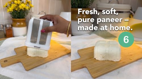Image of Wissel Paneer Maker and Hung Curd Maker for Homemade Thick Greek Yoghurt & Shrikhand | Stainless Steel Mesh Yogurt Strainer | BPA-Free Plastic Container Whey Separator | Kitchen Essentials