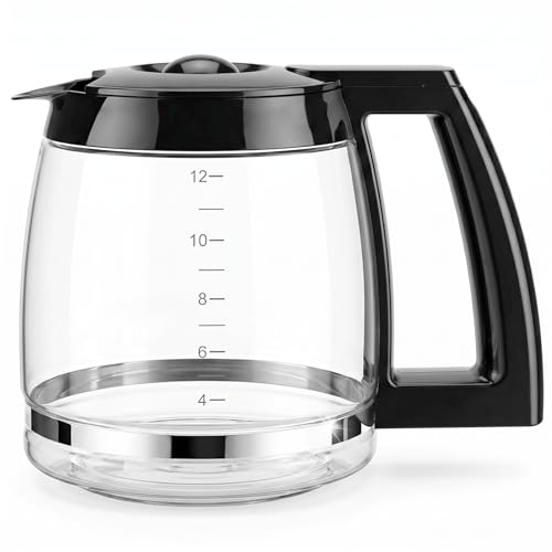 12-Cup Replacement Glass Coffee Carafe for Cuisinart Coffee Maker Models DCC-1200, DCC-1100BK...