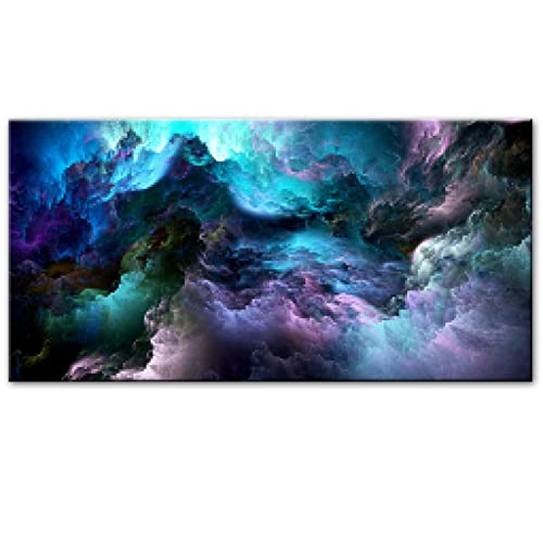 Toile espace nuage coloré pour créer une ambiance moderne et relaxante dans votre chambre à coucher