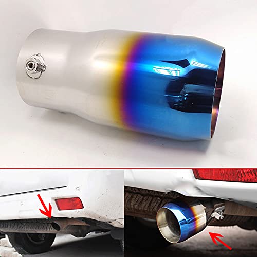 Car Stainless Steel Exhaust Muffler Tail Pipe Tip Tailpipe Blue for Toyota Yaris 2012 2013 2014 2015 2016 2017 2018 2019 2020 2021 2022 2023 2024