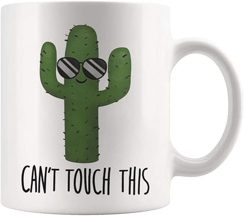 Miniatura 2 de Fonhark - Can't Touch This - Taza divertida de cactus espinoso divertido para amantes de las plantas suculentas, taza de café de 11 onzas, color