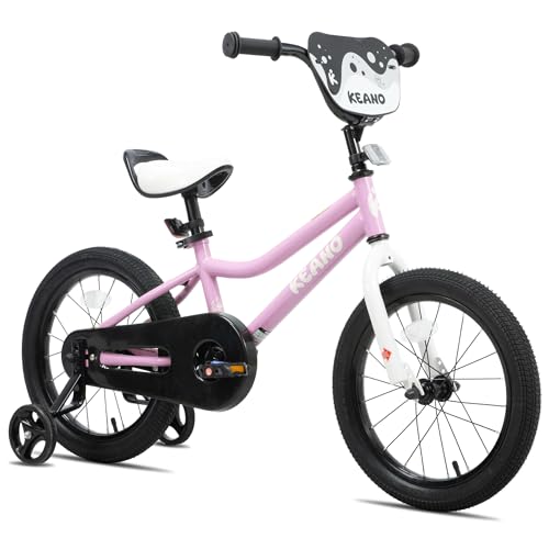 KEANO 16" Girls Kids Bike with Training Wheels Pink