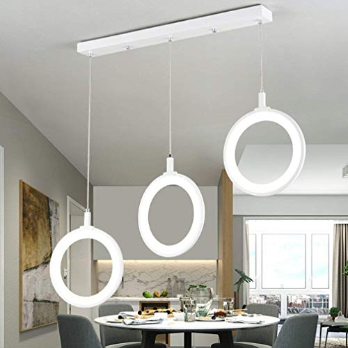 Inicio calentar LED de la lámpara moderna que cena la tabla de la lámpara de acrílico moderna Lámpara Lámpara Restaurante Sala de techo Dormitorio Blanco Estudio de hierro redondo decorativo Luz Blanc