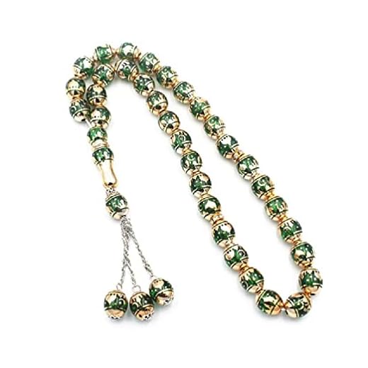 Muslimska bönpärlor rund pärla Tesbih Allah radband islamisk Tasbeeh skrifter Tasby tillbedjan tillbehör kvinnor halsband halsband för tonårsflickor söta halsband söta saker för tonårsflickor smycken för tonåring