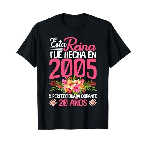 20 Años Regalo de Cumpleaños Mujer Hecha En 2005 20 Años Camiseta