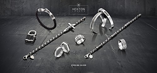 Hoxton London Manchetknopen van sterling zilver, ovale marcasiet, bezette geribbelde manchetknopen Voor Herren - Image 8