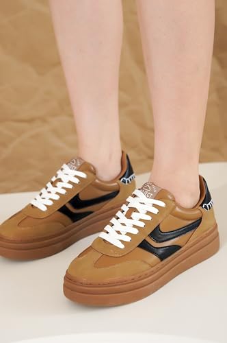Image of Project Cloud Platform Sneakers for Women Footwear - Memory Foam Insole Womens Shoes, Lightweight and Non-Slip Sole Lace Up Fashion Sneakers for Women 2026 (Volley)