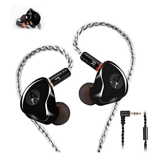 Famedy in-Ear Monitors in Ear Headphone Earbuds Wired Earphone Dual Drivers Headphone with MMCX Detachable Cables,Noise-Isolating Comfort Earbud for Musicians Sports Headphone Earphones (Black)