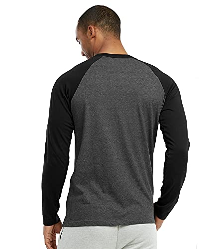 TOP PRO Men's Full Length Sleeve Raglan Cotton Baseball Tee Shirt4
