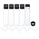 PATIKIL 50 ml Reagenzglas, 10er Pack runde Glasflaschen zur Aufbewahrung mit 5 Trichter-Kunststoffschraubverschluss für Labor und Zuhause, transparent schwarz