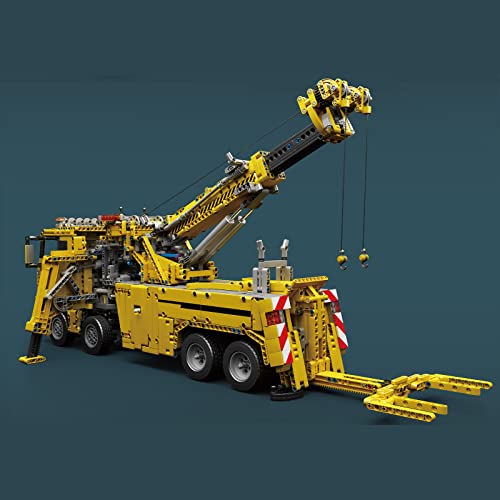Onenineten Technik LKW mit Kran Bausteine , 2.4G/APP RC Straßenrettungsfahrzeug Bausatz Spielzeug Motor und… – Bild 4