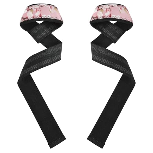 Nander Beautiful Cherry Blossoms Wrist Straps for Weightlifting,Lifting Straps with Neoprene Cushioned Wrist Padded and Anti-Skid Silicone for Strength Training,Bodybuilding,Deadlifting