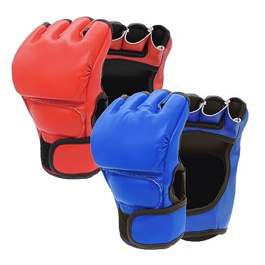 2 Pairs MMA Gloves for Men and Women, Open Palm Boxing Gloves