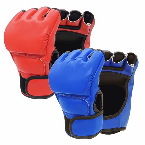 Image of 2 Pairs MMA Gloves for Men and Women, Open Palm Boxing Gloves