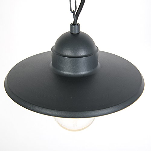 Qazqa kansas - Suspension - 1 lumière - H 900 mm - Gris foncé - Rustique - éclairage extérieur