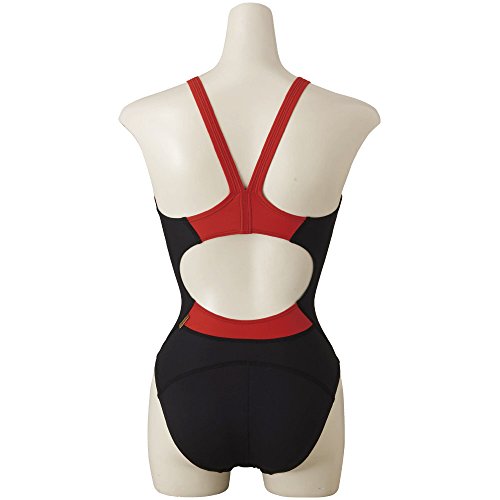 MIZUNO(ミズノ) 競泳水着 トレーニング 練習用 レディース エクサースーツ ミディアムカット N2MA8261 ブラック×レッド