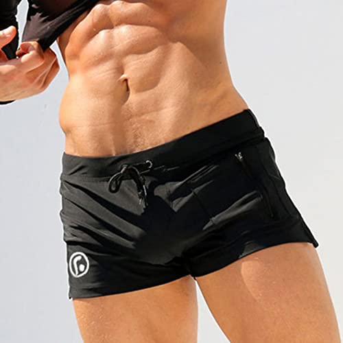 Mens Board Shorts Slim Swimwear Sexy Mens Swim Trunks Beachwear Chic Printed Breathable Surf Beach Pants Black3