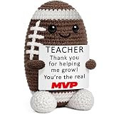 WELLBANEE Teacher Appreciation Gifts for Men, Thank You End of Year Graduation Back to School Present for Teachers Retirement for Man Women Mentor Football Handmade Crochet