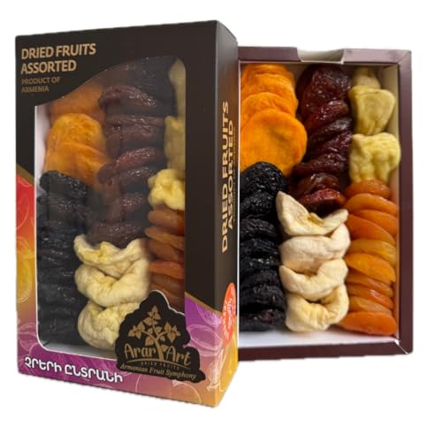DRIED FRUITS ASSORTED (14.11oz) – Premium Handmade Gift Box | 100% Natural Sun-Dried Fruits, No Sugar Added | Healthy & Delicious Armenian Delights