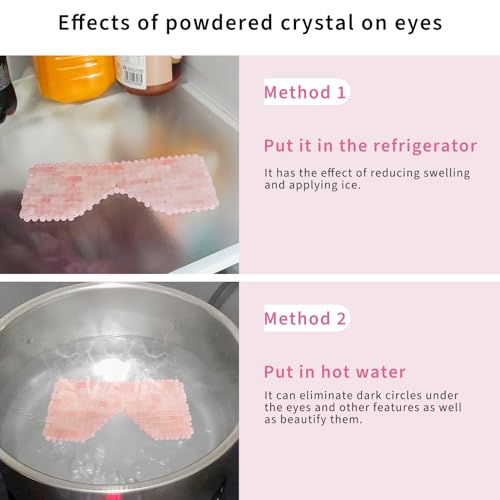 Biiange Máscara ocular de cristal natural, máscara de jade refrescante, máscara de quartzo rosa para
