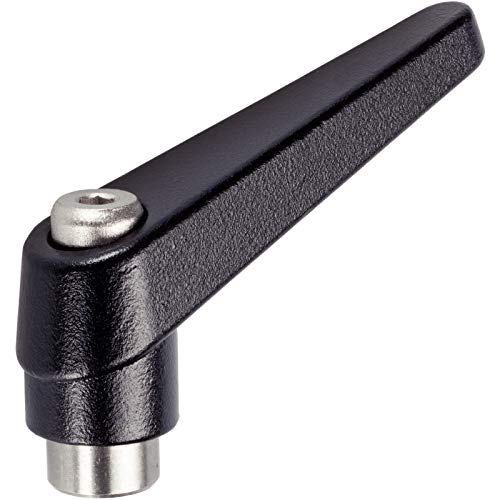 HALDER 24390.0124 Adjustable Clamping levers, Black, d1=14 mm / d2=M6