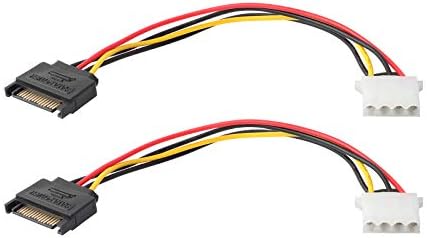 ZSHYBER SATA Power Cable Adapter, 15 Pin SATA to 4 Pin IDE/Molex Power Cable Connector Adaptor-F/M, 20.50CM X 2PCS