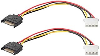 ZSHYBER SATA Power Cable Adapter, 15 Pin SATA to 4 Pin IDE/Molex Power Cable Connector Adaptor-F/M, 20.50CM X 2PCS