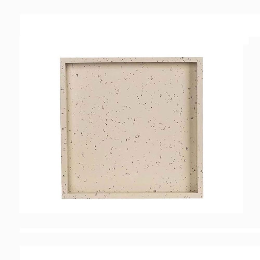 Prettiee plant dish saucer Square Synthetic Resin Plant Drip Tray, Imitation Cement Pallet for Home Garden Patio (Beige XX_Large)