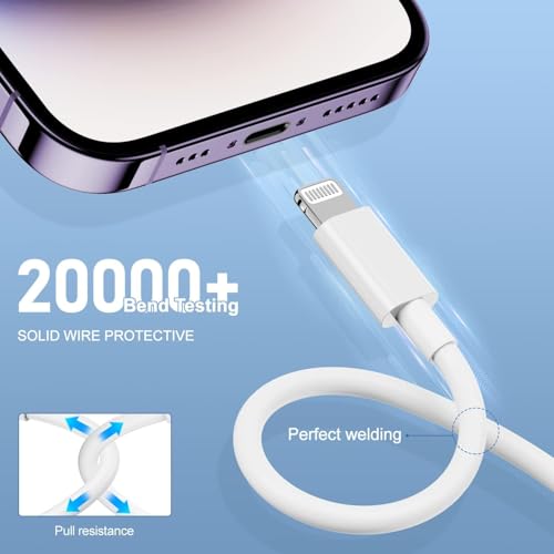 Image of Mizi USB-A to Lightning 2.4A Fast Charging Cable Cord 3ft Compatible with iPhone 14 13 12 11 Pro Max Mini SE XS MAX XR X 8 7 6 Plus - White