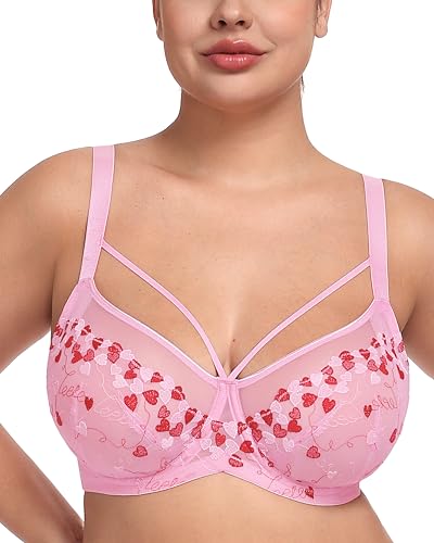 Image of HSIA Minimizer Bras for Women Full Coverage, Unlined Lace Sexy Plus Size Underwire Bra for Large Breasts