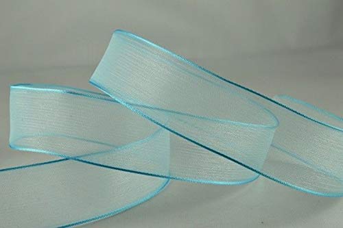 The Ribbon Room Blue 15Mm X 25 Metre Rolls - Sheer Organza Ribbon (Blue)