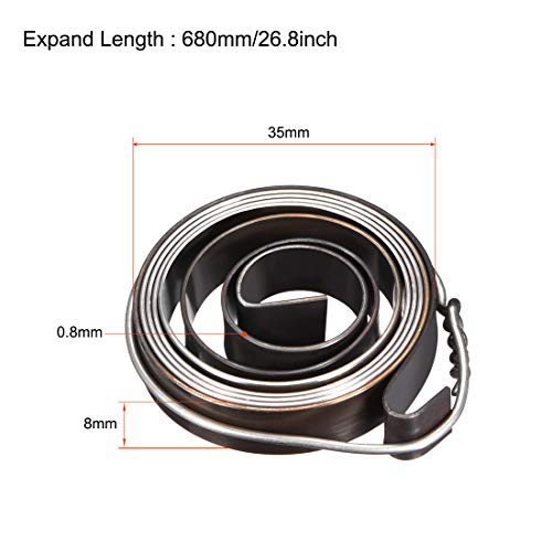 sourcing map 3 Stück Bohrmaschine Feder Hülse Eingabe Rückholfeder 680mm 35x8x0,8mm
