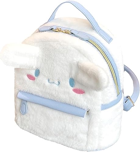 Image of ACCENE Cute Furry Plush Cinnamoroll-Dog Backpack - Mini Girls Backpacks Great Gift for Kids