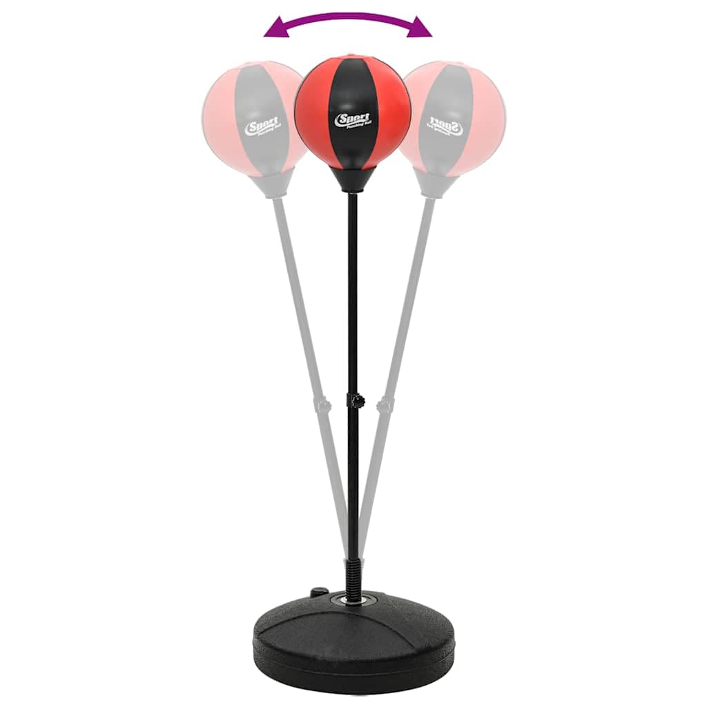 Palla da boxe con supporto in acciaio, regolabile in altezza 81-122 cm, guanti e pompa inclusi, ideale per allenamento di boxe, allenamento con forza e percussioni in casa, studio, cantina