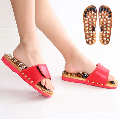 Preisvergleich Produktbild SHIJING Massagepantoffeln Indoor-Haushalt rutschfeste Damen Sandalen Gesundheitsschuhe Massagepantoffeln mit verstellbarem Riemen (35-40)