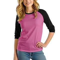 Light Pink & Black Womens Raglan