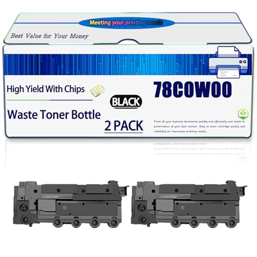 Image of Compatible for Lexmark 78C0W00 Waste Toner Bottle CX522ade CX622ade CX625adh Printers, High Yield 35000 Pages, with Chip (2-Pack Black)
