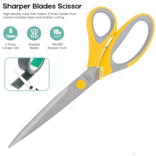 Image of CLAPONE Set of 3 Multipurpose Sharp Sewing Craft Fabric Scissors Office Home /Stainless Steel Scissors at Different Size Household /Middle School Student Office Teacher Art Supplies /Craft /Cloth Cutting