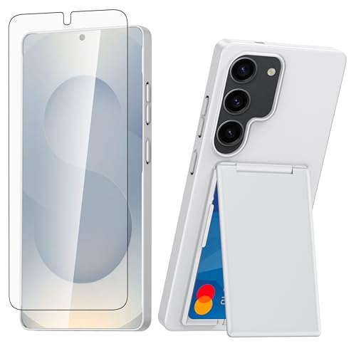 Coque Samsung S25 Edge 5G avec protège-écran en verre trempé et porte-carte intégré Asuwish