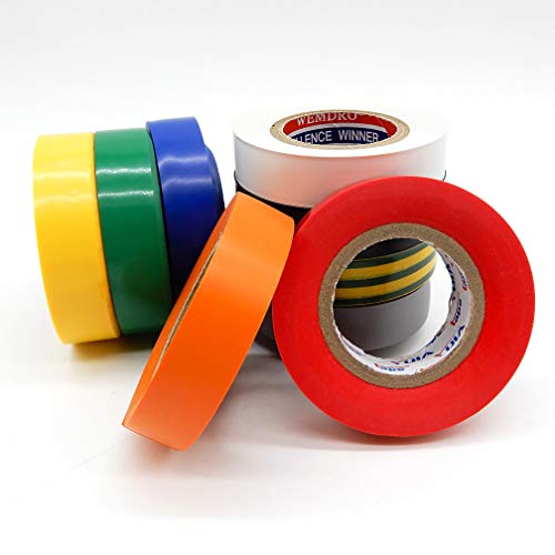 9 Roll Multicolor Electrical Tape, Maveek 0.67 Inch 65.62 Feet Utility PVC Insulation Tape Adhesive Duct Tapes, Work Great for Waterproof, Flame Retardant, Cold Resistance and Non-Conductive(9 Colors) - Thumbnail 5