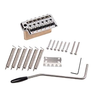 Alnicov Chevalet en laiton et selles en acier inoxydable pour guitare électrique Strat ST - Les Beatles, Paul McCartney, John Lennon, RIngo Starr, George Harrison Alnicov Chevalet en laiton et selles en acier inoxydable pour guitare électrique Strat ST – Image 3