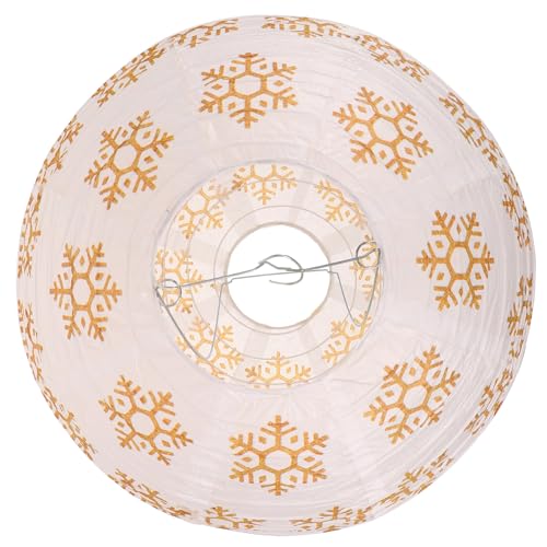 TOGEVAL Farolillo de Papel Navideño Colgante Diseño de Copos de Nieve Color Blanco Ligero y Decoración para Fiestas de Navidad y Año Adecuado para Interiores y Exteriores