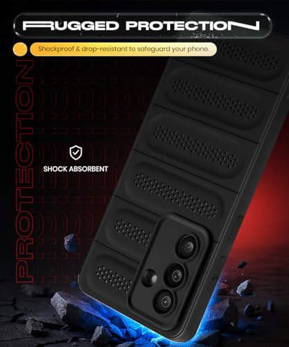 Image of WOW IMAGINE Ultimate Silicone Back Cover Case for Samsung Galaxy M56 5G | Galaxy F56 5G | Heat Dissipation Thin Soft TPU | 360 Camera Protection | Breathable Cooling Holes - Pitch Black