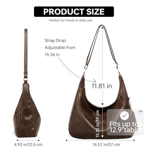 Bolso cruzado hobo de cuero para mujer mediano miniatura 3